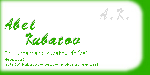 abel kubatov business card